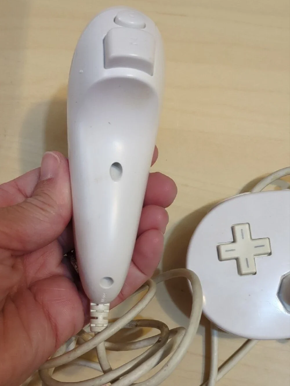 Nintendo White Wired Classic Wii Controllers with Matching Nunchuks